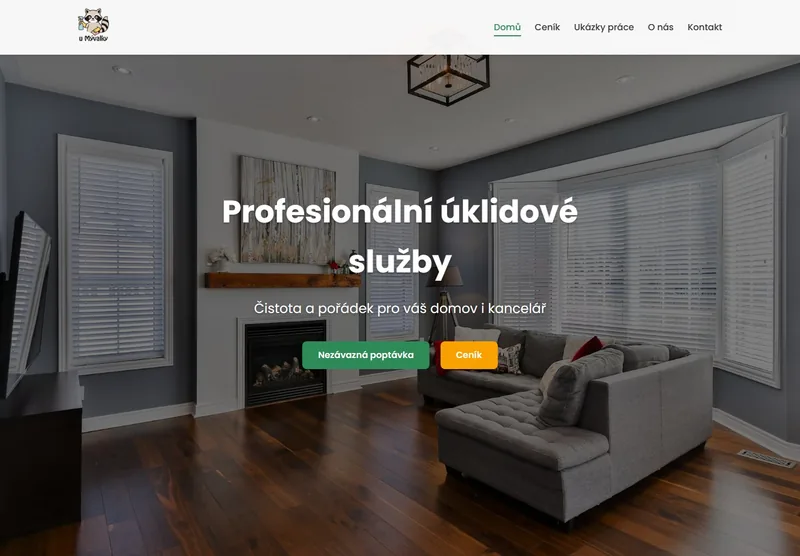 Náhled webu Umývalky s nabídkou profesionálních úklidových služeb